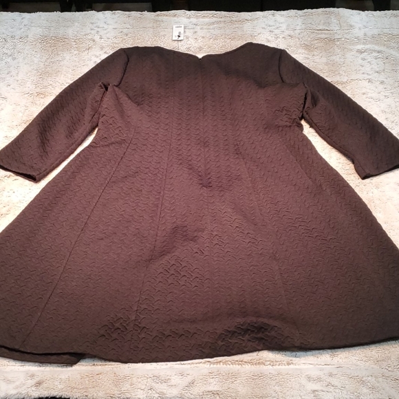 The Limited Black 3/4 Sleeve Crew Neck Knee Length Textured Dress Size XL NWT - Picture 6 of 6